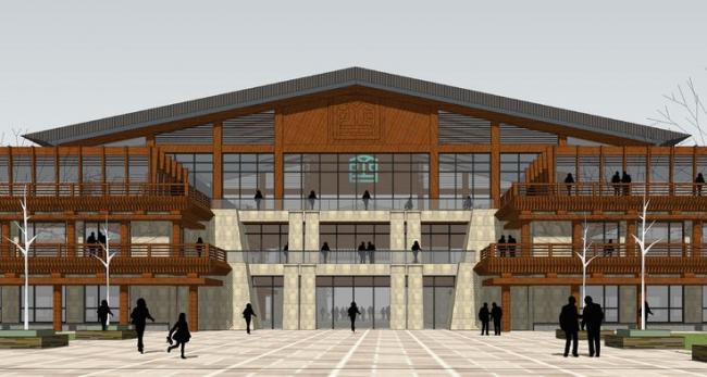 Sketchup酒店模型|多层酒店，中式风格