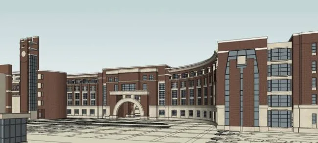 Sketchup学校模型|多层学校，职业中学，欧式风格，教育建筑