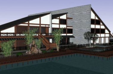 Sketchup商业模型|多层湖边会所，商业建筑，新中式风格-BIM建筑网