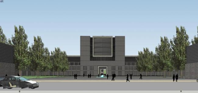 Sketchup学校模型|多层大学校园规划，学院，教学楼，教育建筑，现代风格