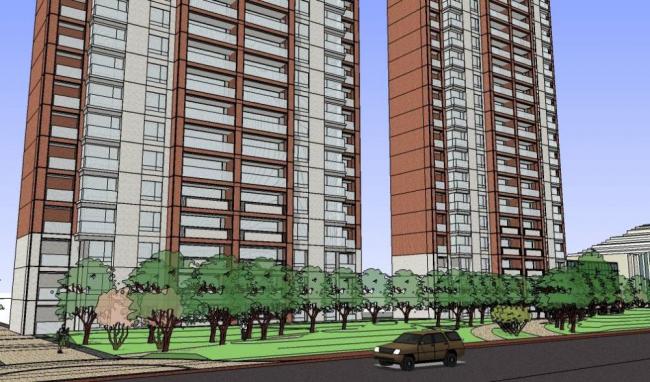 Sketchup住宅模型|高层住宅小区，现代风格，居住建筑