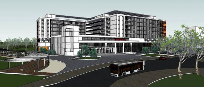 Sketchup医院模型|二级甲等多层医院，病院，现代风格，医疗建筑