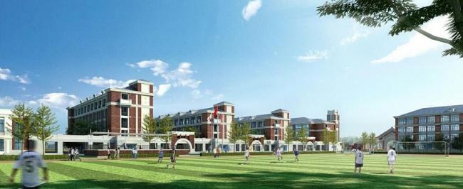 Sketchup学校模型|多层中小学学校，教学楼，教育建筑，简欧风格