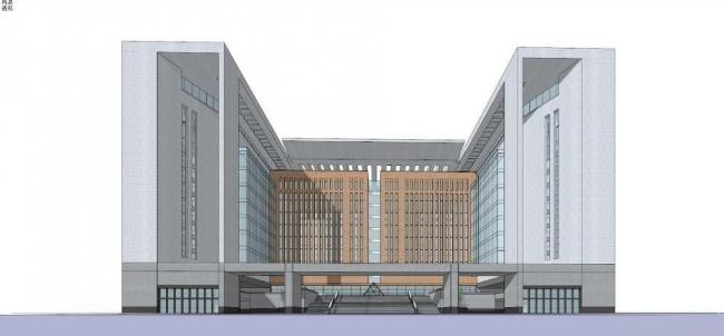 Sketchup学校模型|多层中小学学校，教学楼，教育建筑，现代风格