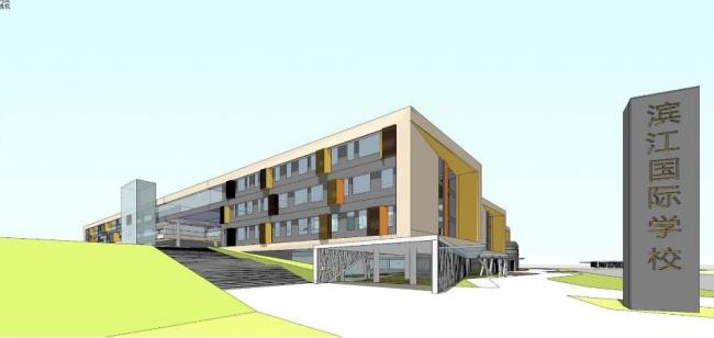 Sketchup学校模型|多层中学学校，教学楼，教育建筑，现代风格