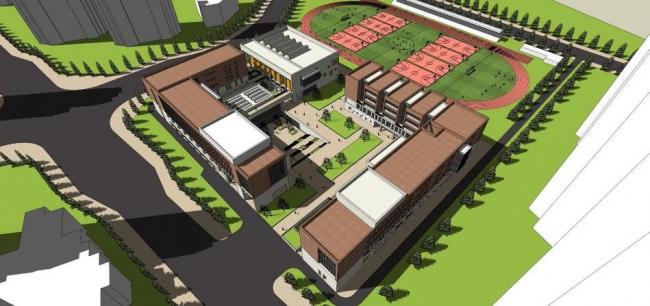 Sketchup学校模型|多层中小学学校，教学楼，教育建筑，现代风格