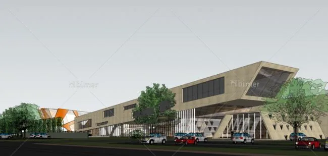 Sketchup商业模型|多层万科售楼处会所，现代风格，商业建筑