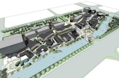 Sketchup商业模型|多层商业街，临水，现代风格-BIM建筑网