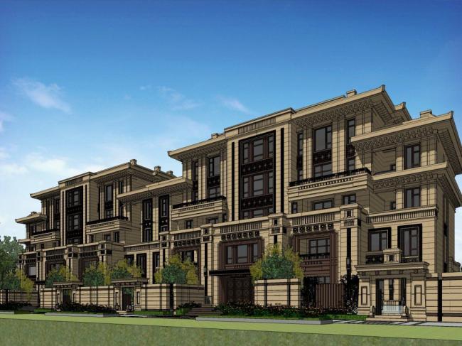 Sketchup住宅模型|多层住宅，花园洋房，居住建筑，古典风格