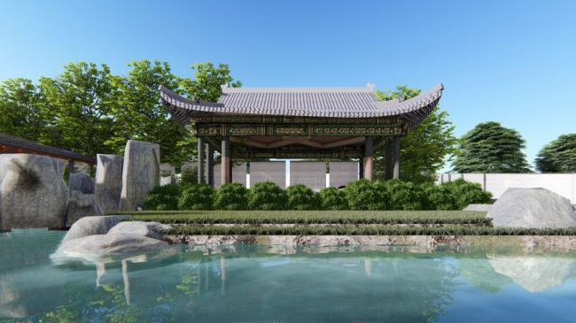 Sketchup商业模型|多层休闲会所，新中式风格，商业建筑