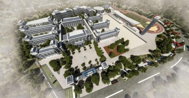 Sketchup学校模型|多层中小学学校，教学楼，教育建筑，满族风格