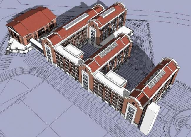 Sketchup学校模型|多层中小学学校，教学楼，教育建筑，古典风格