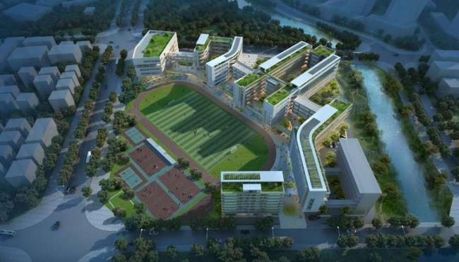 Sketchup学校模型|多层中小学学校，教学楼，教育建筑，现代风格