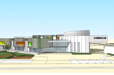 Sketchup学校模型|多层幼儿园学校，教育建筑，现代风格-BIM建筑网