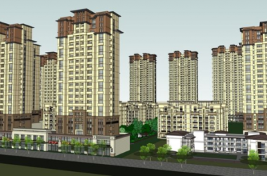 Sketchup住宅模型|高层住宅群小区规划，新古典风格，居住建筑，现代风格-BIM建筑网