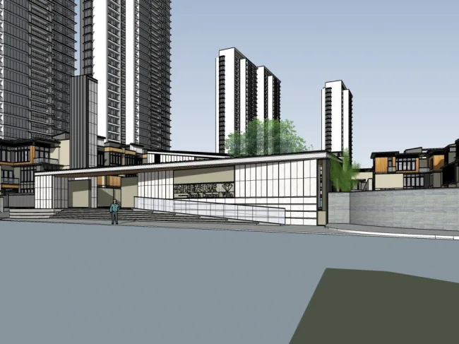 Sketchup住宅模型|高层住宅小区，现代风格，居住建筑
