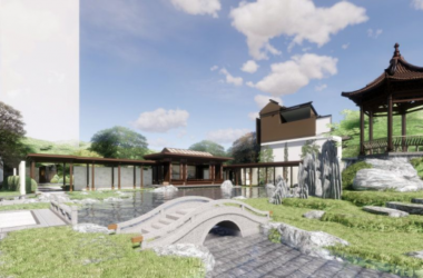 Sketchup商业模型|多层售楼处，新中式风格-BIM建筑网