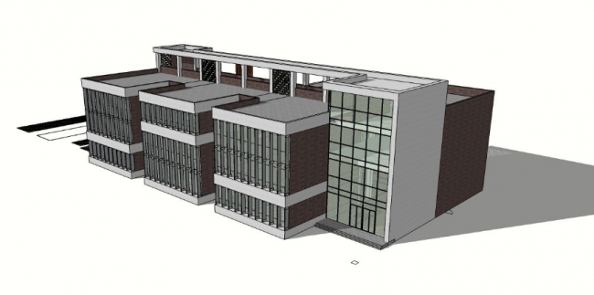 Sketchup学校模型|多层幼儿园学校，教育建筑，现代风格