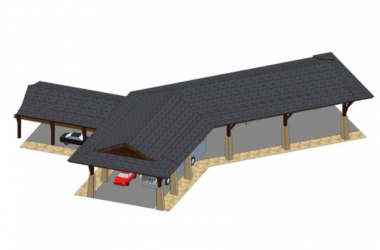 Sketchup素材模型|入口廊架廊道，素材组件-BIM建筑网