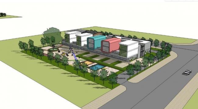 Sketchup学校模型|多层幼儿园学校，教育建筑，现代风格