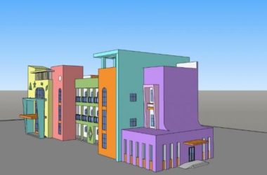 Sketchup学校模型|多层幼儿园学校，教育建筑，现代风格-BIM建筑网