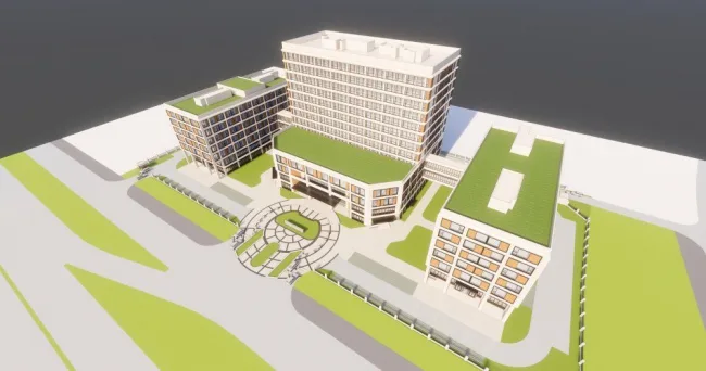 Sketchup医院模型|多层高层混合医院，现代风格，医疗建筑