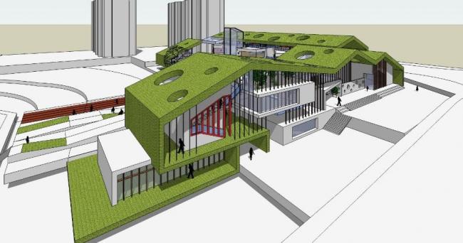 Sketchup学校模型|多层幼儿园学校，教育建筑，现代风格