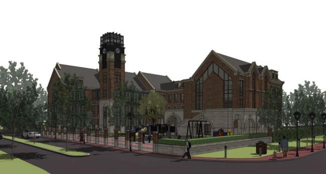 Sketchup学校模型|多层幼儿园学校，教育建筑，英式古典风格