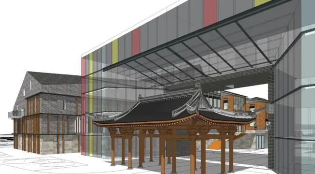 Sketchup办公模型|多层办公，中式风格