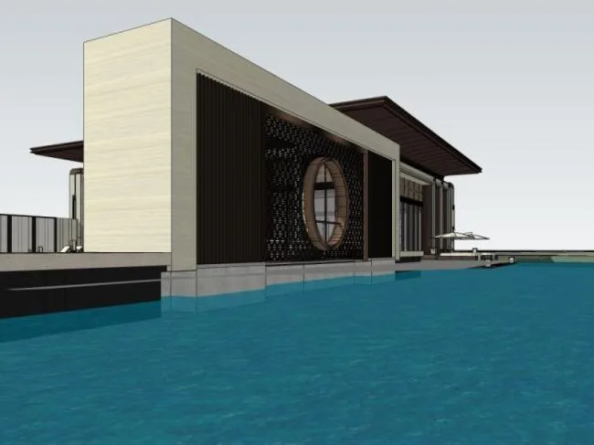Sketchup商业模型|多层会所，商业建筑，中式风格