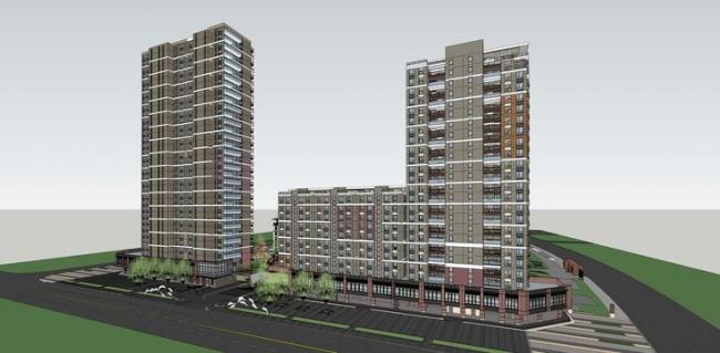 Sketchup住宅模型|万科璞悦湾高层住宅，居住建筑，现代风格