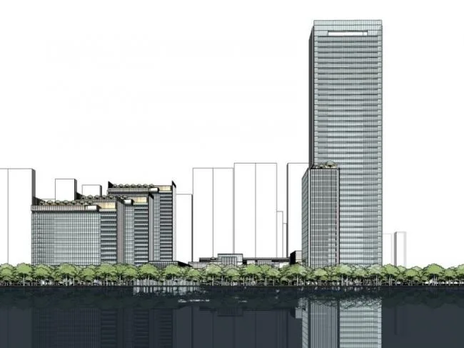 Sketchup综合体模型|高层商业综合体，现代风格