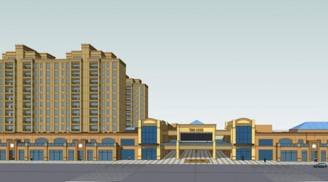 Sketchup商业模型|多层商业步行街，高层住宅，欧式古典风格