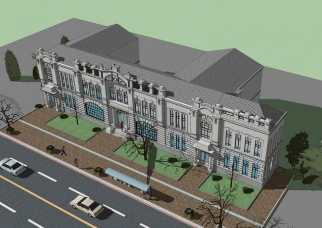 Sketchup学校模型|多层幼儿园学校，小学，欧式古典风格，教育建筑