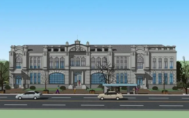 Sketchup学校模型|多层幼儿园学校，小学，欧式古典风格，教育建筑