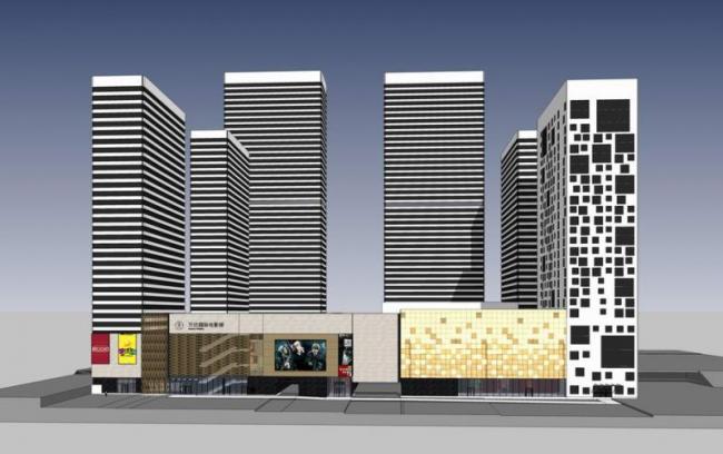 Sketchup商业模型|多层商业，高层办公，青岛万达商业广场，商业综合体，现代风格