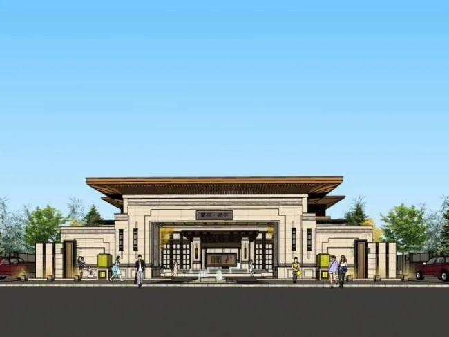 Sketchup商业模型|多层商业会所，新中式风格