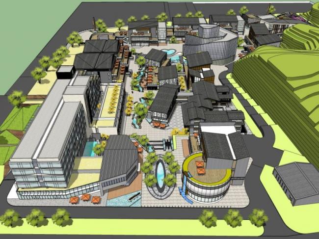 Sketchup商业模型|多层商业街，新中式风格