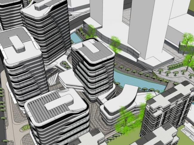 Sketchup住宅模型|高层住宅，现代风格，居住建筑