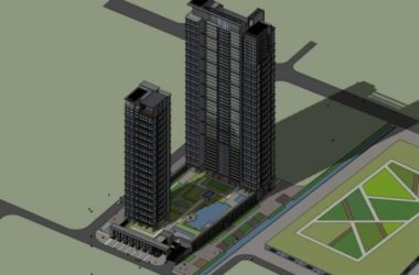 Sketchup住宅模型|超高层住宅，现代风格，居住建筑-BIM建筑网