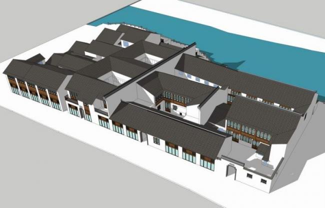 Sketchup住宅模型|多层街坊民居，住宅，古建，中式风格