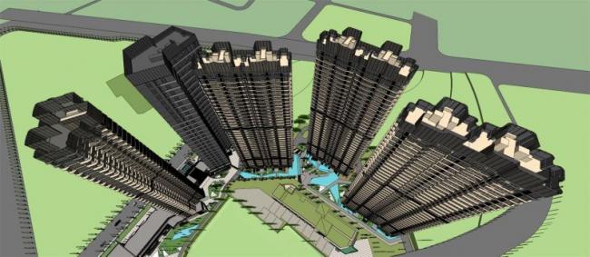 Sketchup住宅模型|超高层住宅，居住建筑，现代风格
