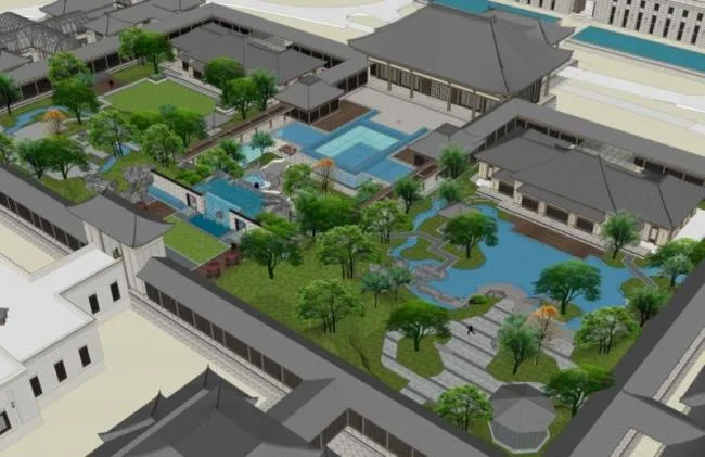 Sketchup文化模型|多层博物馆，文化建筑，中式风格，中式园林，古建