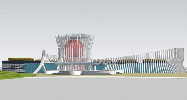 Sketchup文化模型|多层广西特色之铜鼓博物馆，展览馆，展示中心，文化建筑，现代风格