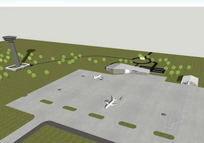 Sketchup车站路桥|小型飞机场，交通建筑，现代风格