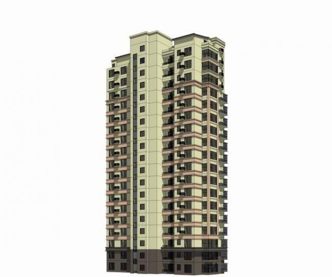 Sketchup住宅模型|高层住宅，新古典风格，居住建筑