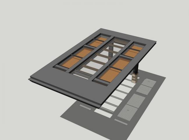Sketchup素材模型|入口雨棚，景观素材组件
