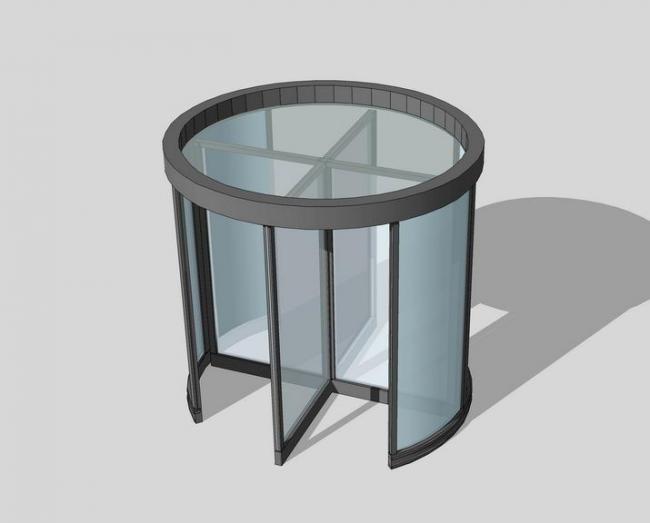 Sketchup素材模型|玻璃旋转门，素材组件