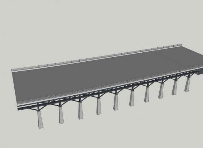 Sketchup素材模型|景观桥，高架桥，天桥，桥墩，景观素材组件