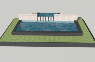 Sketchup素材模型|入口水景水池，景观素材组件-BIM建筑网